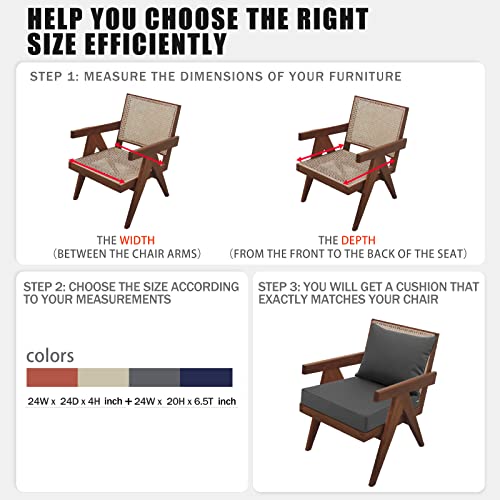 Favoyard Outdoor Seat Cushion Set 24 X 24 Inch Waterproof & Fade Resistant Patio Furniture Cushions With Removable Cover Deep Seat & Back Cushion With Handle And Adjustable Straps For Chair Sofa Couch #TOP4