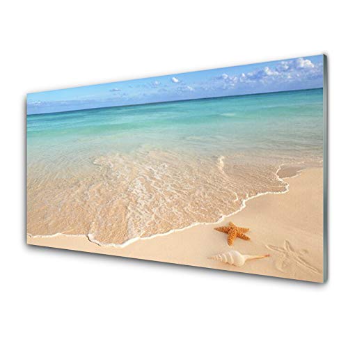 Plastique imprimés tableau mural moderne 140x70cm déco design mer plage starfish - 2