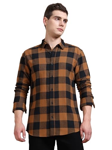 Image of StitchX Men's Slim Fit Brushed Cotton Buffalo Checkered Shirt