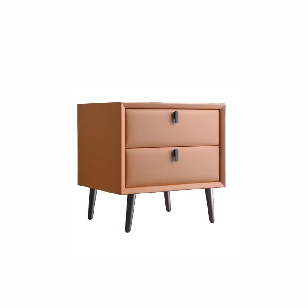 BHGFYXBS Side Tables Bedroom Modern Simple Solid Wood Bedroom Bedside Cabinet Leather Stylish Minimalist Iron Bedside Cabinet Bedside Tables,C-45X40X48CM