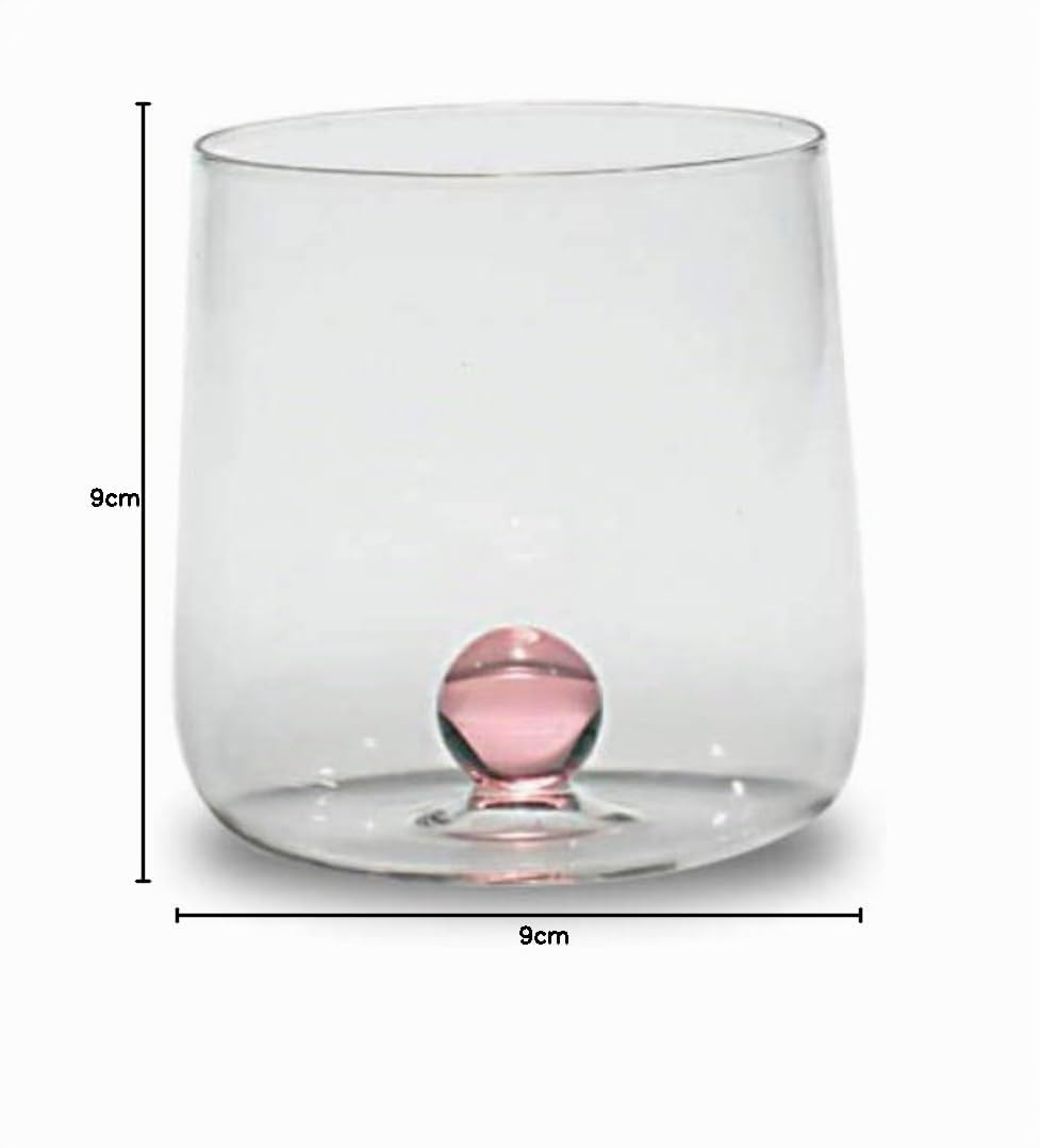 Zafferano Bilia Bicchieri Multicolore 44 cl Set 6 Pz in Vetro Borosilicato Fatto a Mano