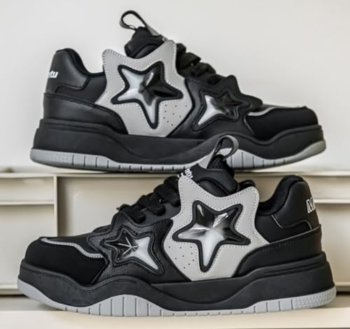 Men's Chunky Sneakers Y2K Retro Star Shoes Walking Sneakers for Men Casual Walking Shoes Size 7-9.53