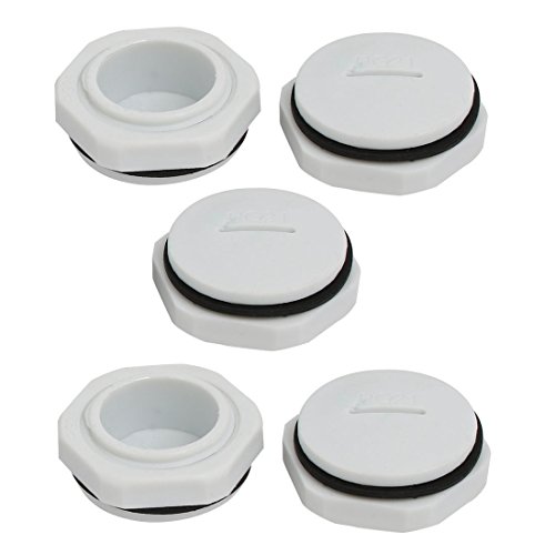 uxcell PG21 Nylon Male Threaded Cable Gland Screw End Cap Cover Gray 5pcs