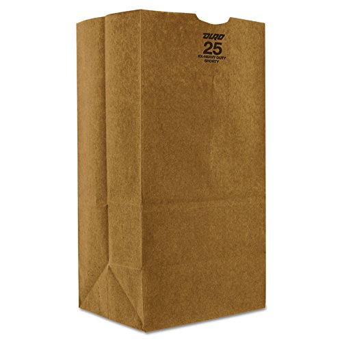 General GX2560S #25 Paper Grocery, 57lb Kraft, Extra Heavy-Duty 8 1/4x6 1/8 x15 7/8, (Case of 500 Bags)
