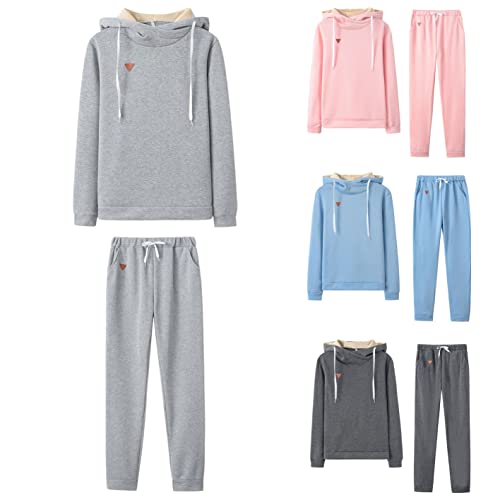 Survêtement 2 pièces chaud en polaire pour femme ensemble sweat à capuche et pantalon