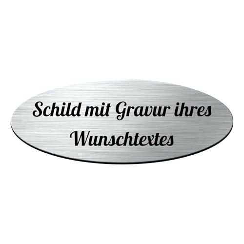 gravurfix Schild in ovaler Form 80x30mm mit Gravur | Wunschtext Schildchen...