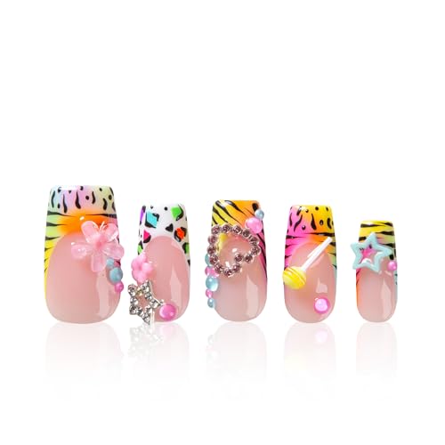 LOVFUL Short French Tip Press on Nails Wild Pop |