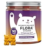 Intimate Balance Flora Vitamin – Bienestar Íntimo – con Vitamina B2 (Riboflavina) y Vitamina C - Multivitaminas – 90 unidades (3 meses) – Sin azúcares añadidos, Vegano – Bears with Benefits