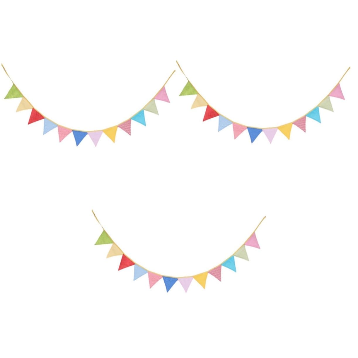 STOBAZA 3 Set Di Decorazioni Per Feste Di Compleanno in Cotone A Forma Di Y Triangoli Con Festoni A Pois Per La Celebrazione 12 Pezzi * 3