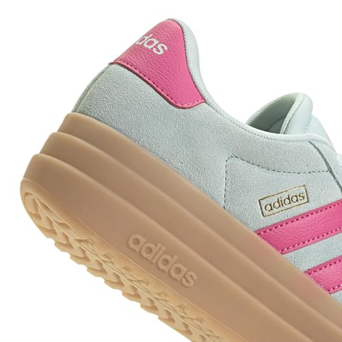 Image of adidas Womens Vl Court Bold Lace Up Sneakers Shoes Casual - Pink