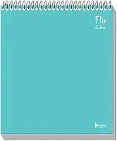 Caderno Flip Azul Turquesa Capa Dura 1 matéria 80 Folhas