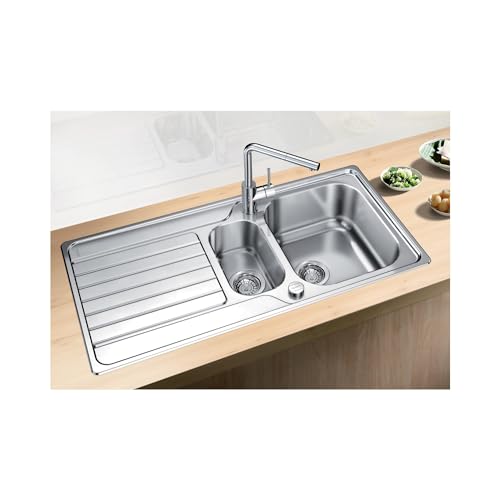 BLANCO DINAS 6 S | Edelstahl | Einbauart: Einbau von Oben | reversibel | für 60 cm breite Unterschränke | Widerstandsfähig gegenüber Kratzern