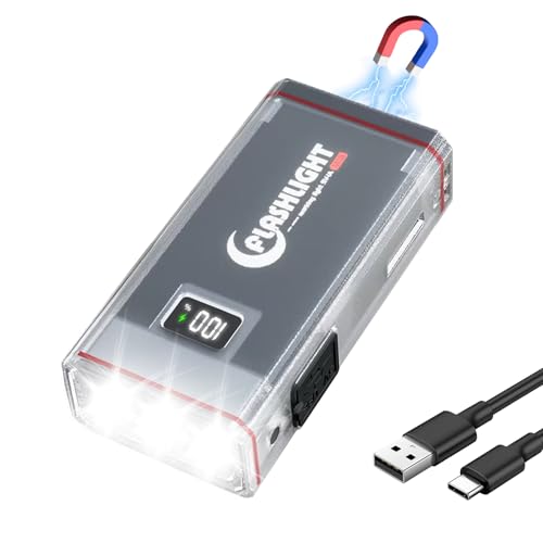 Image of Minsk EDC Flashlight 3300 Lumen, Mini Flashlight with 11 Modes, USB-C Rechargeable & LED Power Display, Magnetic Base Hand Free Flash Light for Home, Camping, Hiking, Emergency, Outdoor