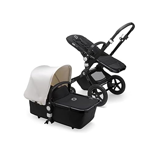 Bugaboo Cameleon 3 Plus, Cochecito 2 en 1 Fácil y Versátil: Cochecito, Carrito Confort y Carricoche, Chasis Negro y Capota Blanca