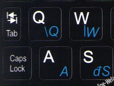 Pegatinas para Teclado Mini Checo-Inglés Fondo Negro miniatura 1