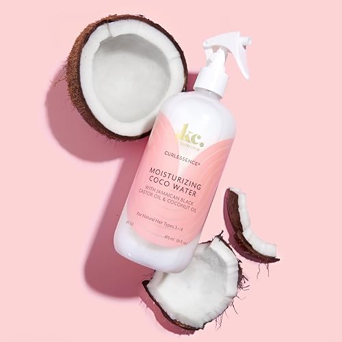 KeraCare Coconut Water - 16 oz - Light Hair Refresher Spray - Moisturizing and Hydrating - with Jamaican Black Castor Oil and Coconut Oil