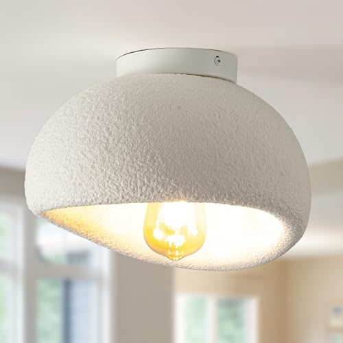 ATALUZ Art-Inspired Modern Ceiling Light, 15.7'' Stone-Textured Bird's Nest EVA