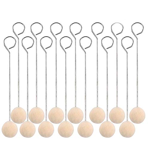 Megrez 60 Packs Wool Daubers Ball Brush Leather Dye Tool with Metal Handle for Leathercraft DIY Crafts Projects