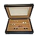 TimelyBuys Black Leatherette Cufflink Case & Ring Storage Organizer Jewelry Box for Cufflinks Father's Day Gift