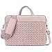 MOSISO 15.6 inch Laptop Shoulder Bag, 15-16 inch Computer Bags Compatible with MacBook Pro 16 M4 M3 M2 M1, HP Dell Acer Lenovo ASUS Notebook, Wheat Ear Quilted Messenger Bag with Handle&Pocket, Pink