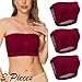 3 Pcs Strapless Bras for Women Large Bust Invisible T-Shirt Bra Non-slip Wireless Push-Up All-Day Comfort Support Bra Wine
