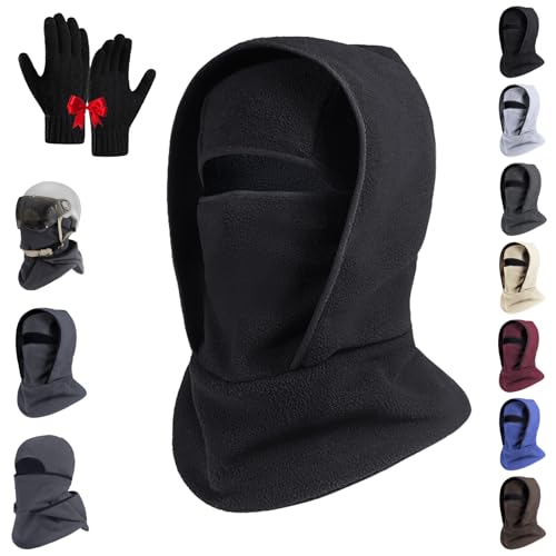 The All-in-One Neck Gaiter & Cycling Mask - Unisex Windproof and Warm Balaclava (Black,One Size)