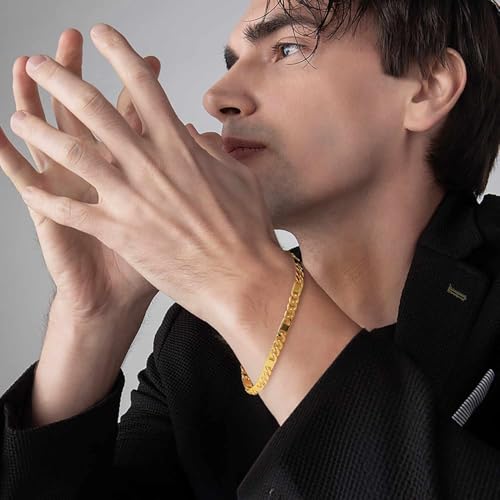 14K Gold Bracelets for Women Mens Bracelet Flat Figaro Chain 14K Gold Chain Bracelet for Womens Trendy Stackable Bracelets for Women 5 Sizes3