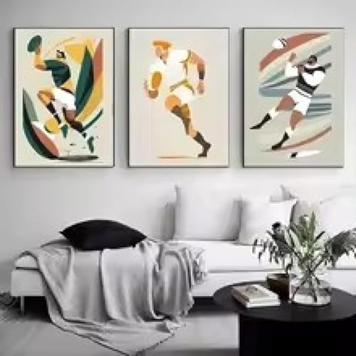 Affiche rugby minimaliste pour sublimer le mur de votre salon