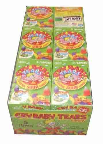 Cry Baby Tears Extra Sour Candy, Five Flavors, 1.9-ounce Boxes (Pack of 24)