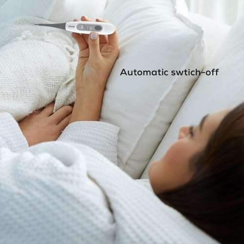 Image of Beurer German Engineering FT 12 Digital Flexi Thermometer for Fever Measurement | Fast & Accurate measurement in C & F | 100% Waterproof Design | For Oral, Underarm & Rectal Use | Fever Measurement in C & F, 100% Waterproof Design, For Oral, Underarm & Rectal Use, For Adults & Babies