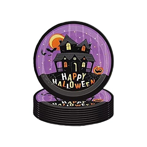 16-Pack Halloween Party Paper Plates Set Cover