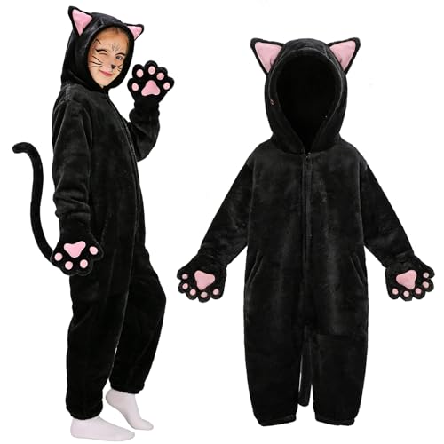 Beipegin Déguisement Animal Enfant Costume Chat Léopard Dalmatien Grenouillère Combinaison Deguisement Animaux Carnaval Halloween Fille Garçon