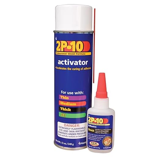 FastCap 2P-10 Super Glue Adhesive 2.25 Ounce Thick and 12 Ounce Activator Combo Pack, 1 Pack (Combo)