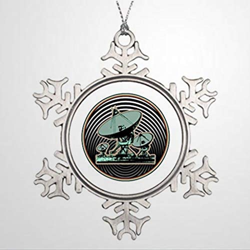 Weihnachts-Ornament Satellitenschüssel Emblem Kommunikation Büro Dekor Urlaub Tags Runde Porzellan Souvenir Custom Decor Jahrestag