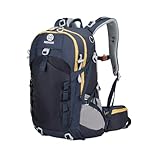 NEHOR Mochila de senderismo ligera de 40 litros con cubierta de lluvia, resistente al agua, para viajes al aire libre, para hombres y mujeres, Azul, L, Mochilas de viaje