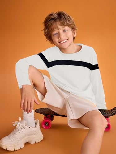 Image of Haloumoning Kids Boys Long Sleeve Crewneck T-Shirts Tee Tops 5-14 Years