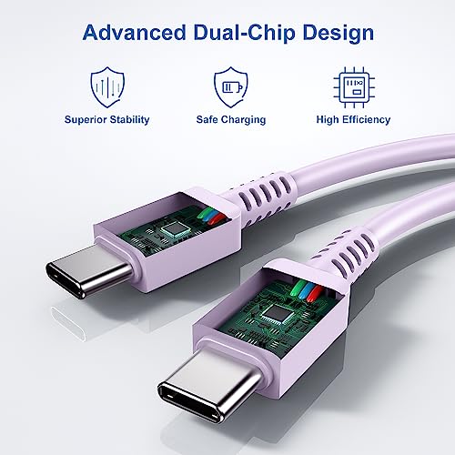 Image of Type-C Charger, 2Pack 25W PD USB-C Super Fast Charging Blocks &3ft Cables | PD Wall Charger Blocks &3+3ft USBC Cords for Samsung Galaxy S26 /S25 /S24 /S23 /S22 /S21 /S20 Plus /Ultra, Note 20 /10 /9 /8,S10 Purple