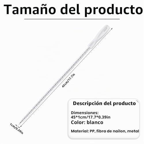 Miniatura 3 de Cepillo Flexible De Limpieza De Drenaje Para Eliminación De Vello De Tuberías De Fregadero Y Prevención De Obstrucciones, Adecuado Para Cocina, Baño Y Bañera