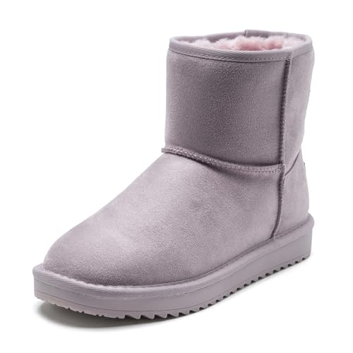 Boys Snow Boots Kids Snow Boots Girls Boys Winter Boots Warm Water Resistance Suede Boots Classic Solid Casual