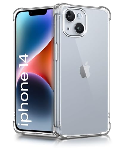 Image of WOW IMAGINE Crystal Clear Transparent Back Case Cover Compatible Apple iPhone 14 | Full Device & Camera Protection Shockproof TPU Silicone Back Cover Case - Transparent