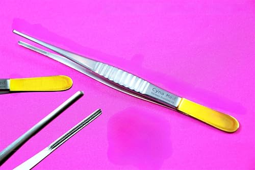 1 New! German DEBAKEY Forceps Vascular Tissue Forceps with Gold Handle Tips 6