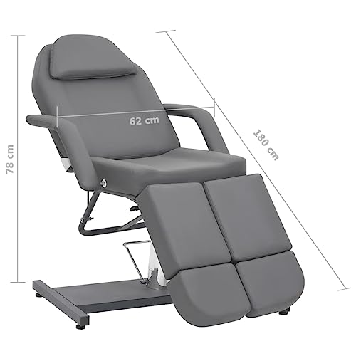 CUMYZO Beauty Treatment Chair Faux Leather Gray 70.9"x24.4"x30.7" Health & Beauty,Personal Care,Massage & Relaxation,Massage Chairs - Image 8