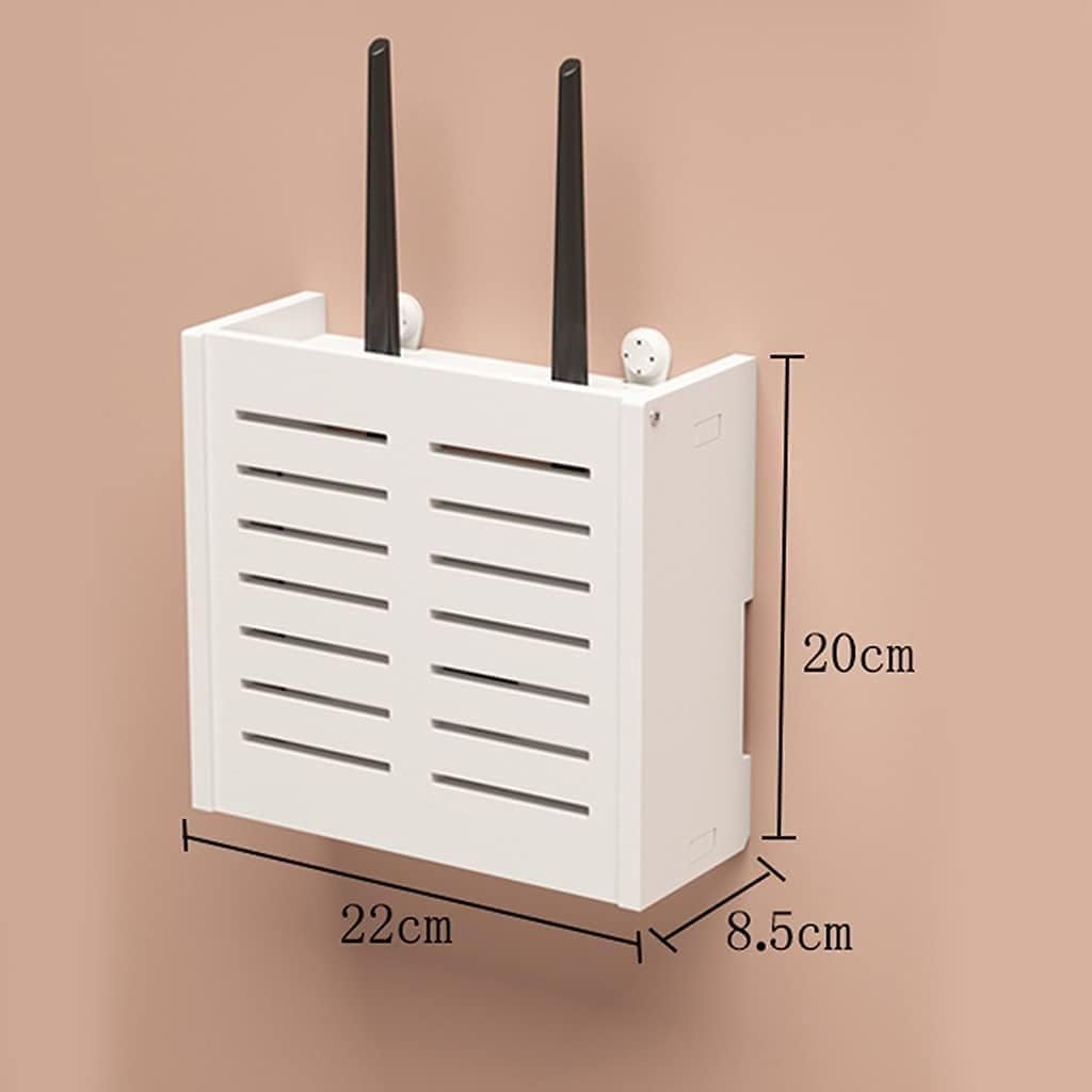 Support de Routeur Mural Boîte de Rangement de routeur WiFi sans Fil, Ensemble TV, Supports de Rangement de routeur, boîte de Salon pour Bureau et Maison Étagère de routeur WiFi
