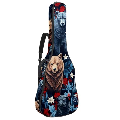 Sac pour guitare acoustique imperméable à motif drapeau américain 42.9" multicolore