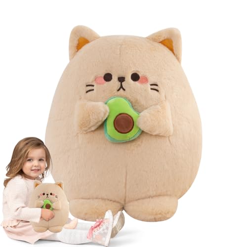 Peluche chat de 35 cm tenant un avocat le doudou cartoon réconfortant qui apaise vos nuits