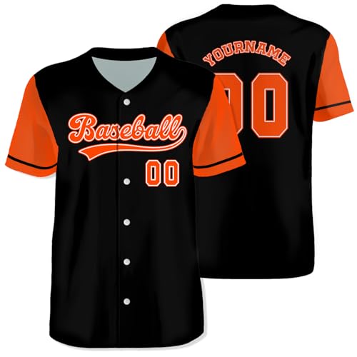 Black/Crimson Camisa de Béisbol Abotonada para Hombre | Personalizada con Nombre y Número miniatura 1