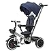 Chicco Gioco Triciclo 4in1, Triciclo evolutivo dai 6 mesi fino ai 4 anni, segue la crescita del bambino, cappottina rimovibile, ruote in gomma EVA, maniglia telescopica, pesali liberi, freno