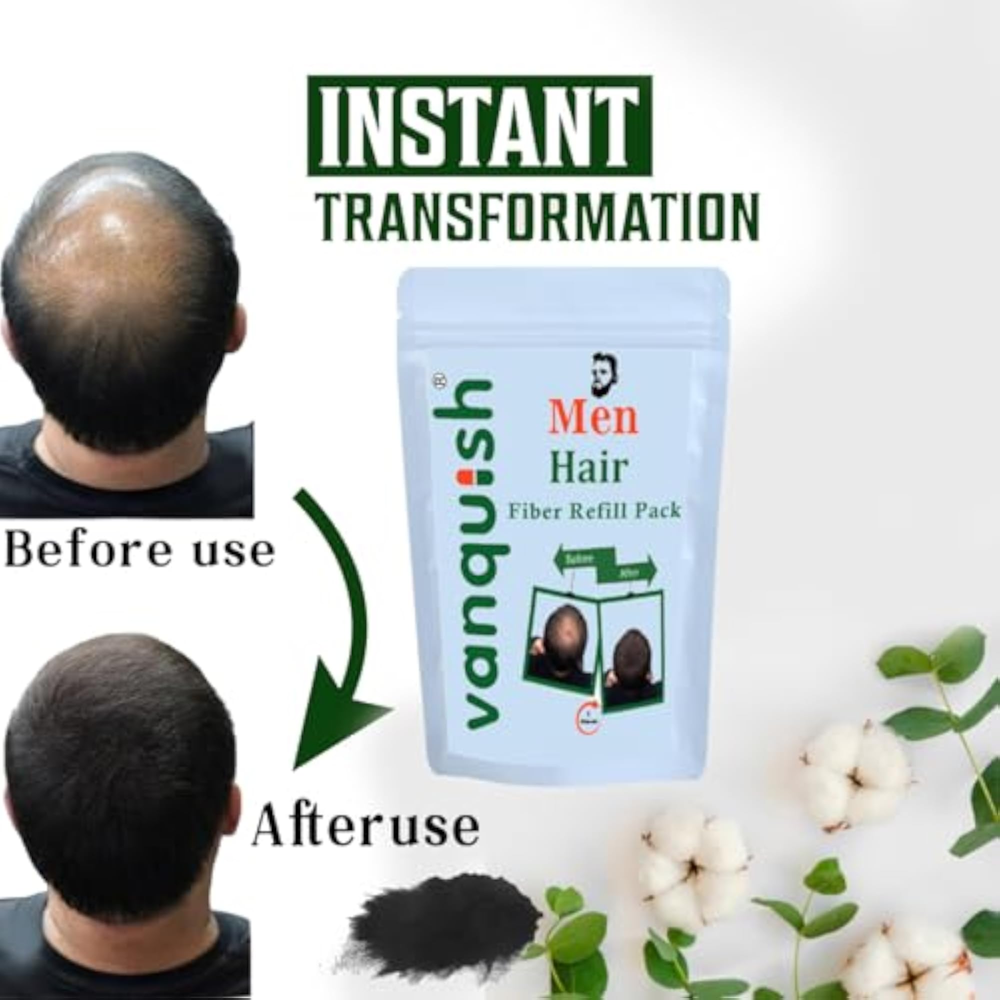 Hair Fibers for Thinning Hair & Bald Spots, Light Brown