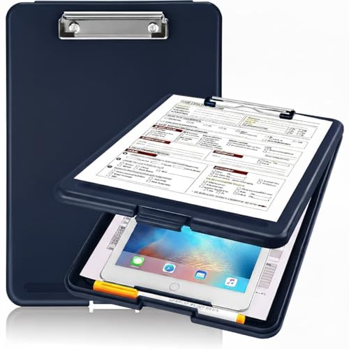 Image of oddpod Praise A4 Clip Pad /Clipboard with Storage Case for Paper and Document Storage 83002 (Dark Blue)