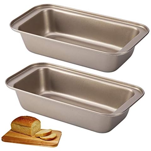 Libara Bakeware with Nonstick Coating - Heavy Carbon Steel Bread Pan, Rectangular Cake Mould Box - 2pcs - 24cm Cover